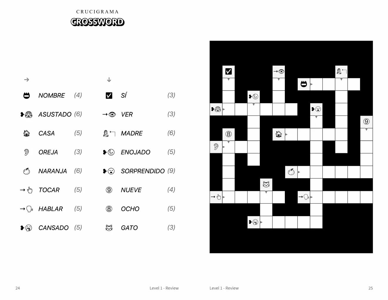 English crosswords for Spanish speakers printable preview