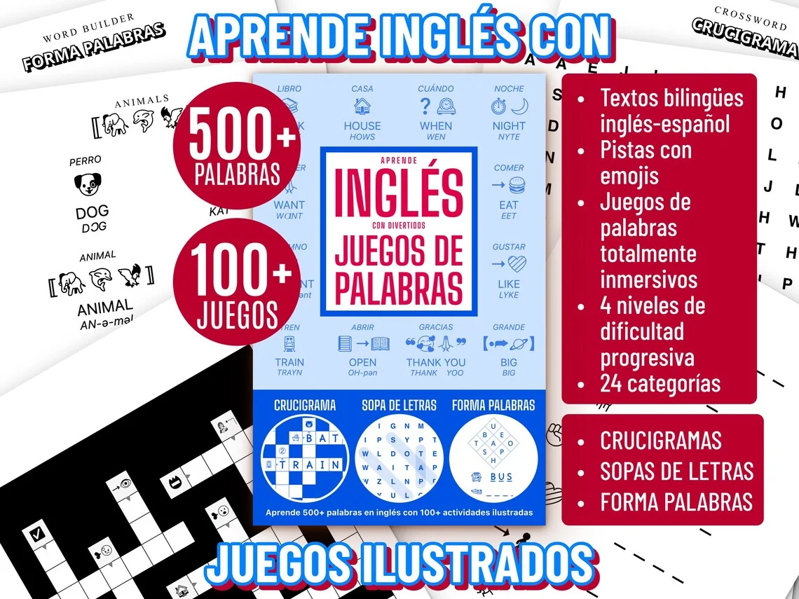 Aprende inglés con divertidos juegos de palabras workbook
