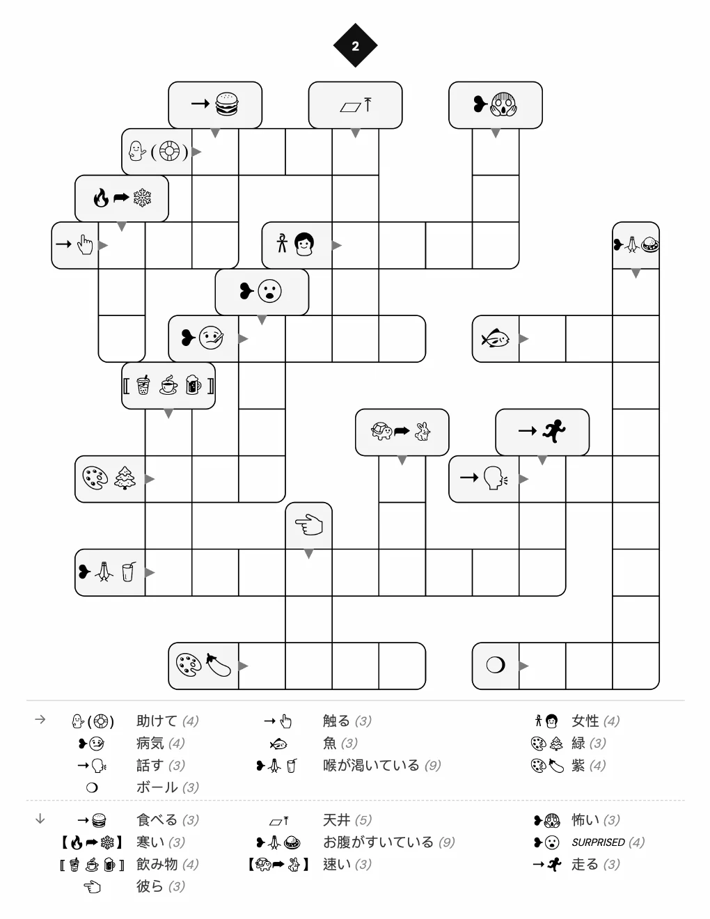 Japanese hiragana crosswords printable preview