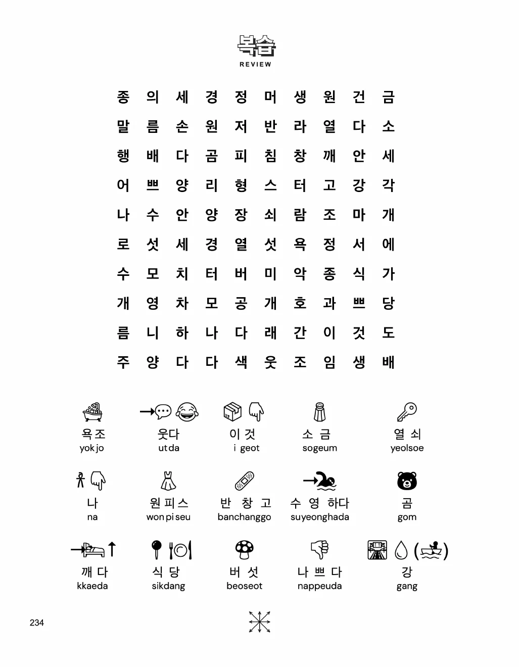 Korean word searches: Review: eight directions