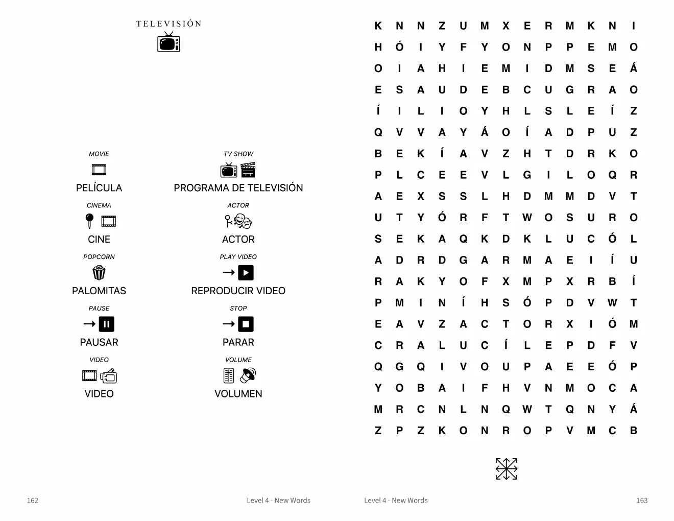 Spanish word searches: Film and television: eight directions